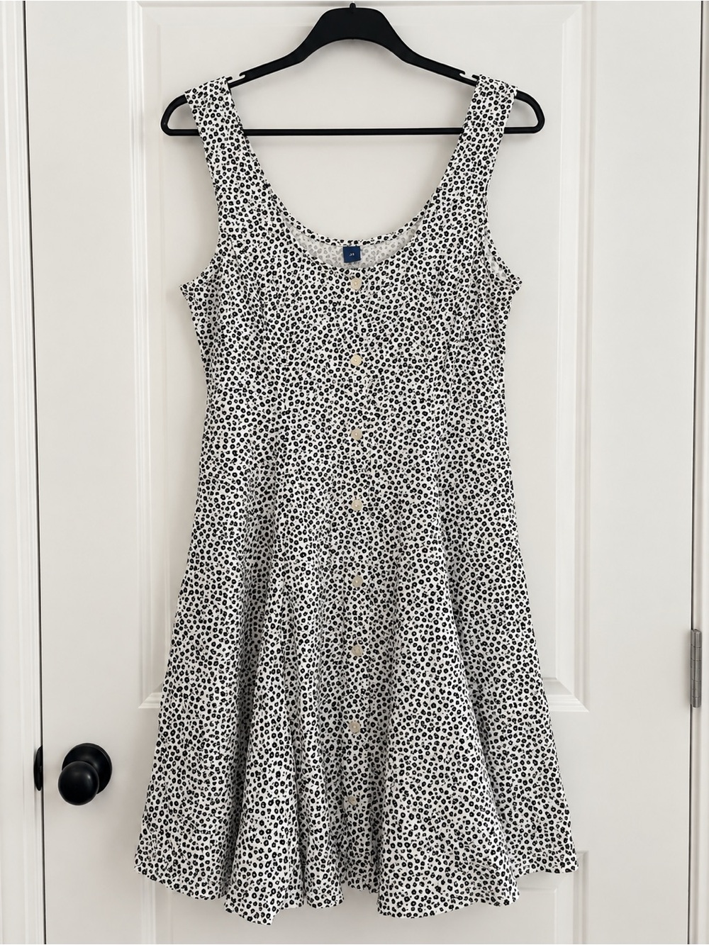 Old Navy Black and White Polka Dot Midi Dress